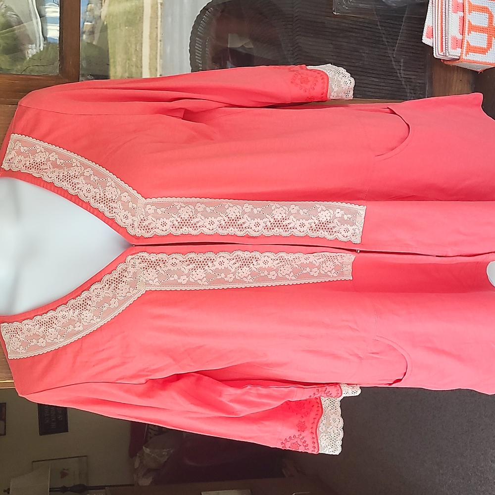 LOGO .....peach top or cardigan..NWT